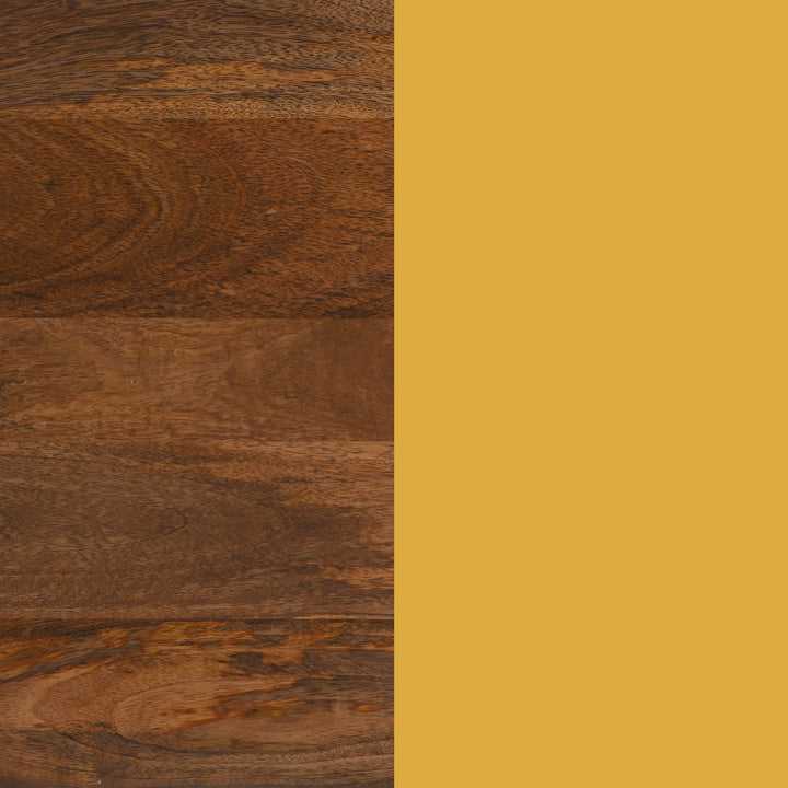 Tornos Side Table Walnut & Yellow