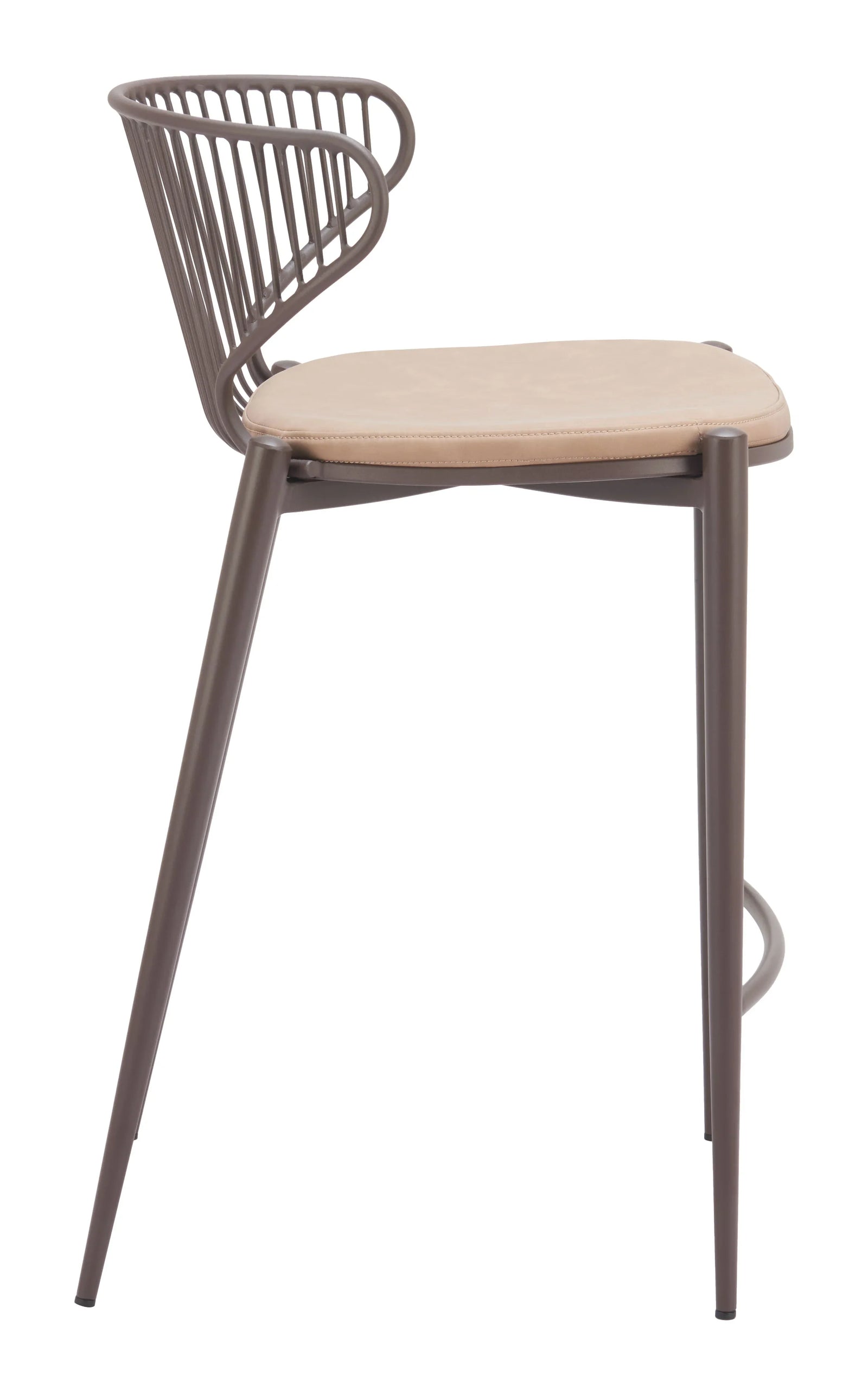 Zuo Silues Counter Stool (Set of 2) Taupe & Brown BAR STOOLS + COUNTER STOOLS