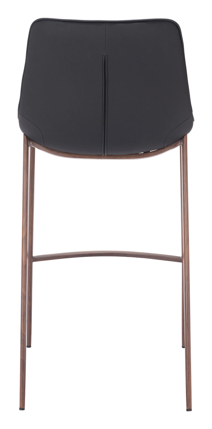 Magnus Barstool (Set of 2) Black & Walnut - AmericanHomeFurniture