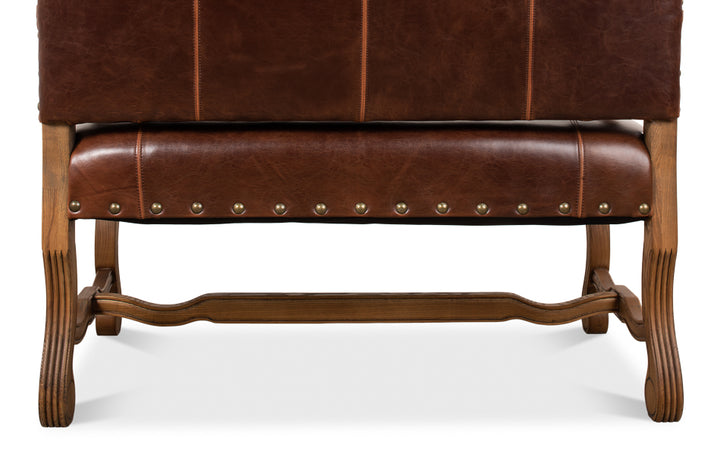 American Home Furniture | Sarreid - Italian Leather Settee