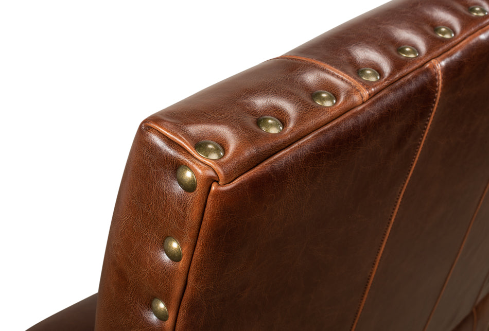 American Home Furniture | Sarreid - Italian Leather Settee