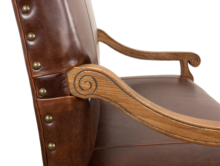 American Home Furniture | Sarreid - Italian Leather Settee