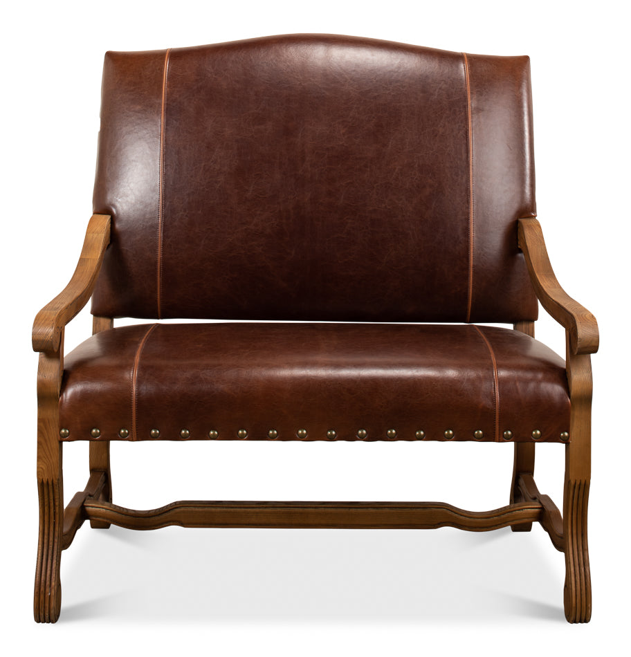 American Home Furniture | Sarreid - Italian Leather Settee