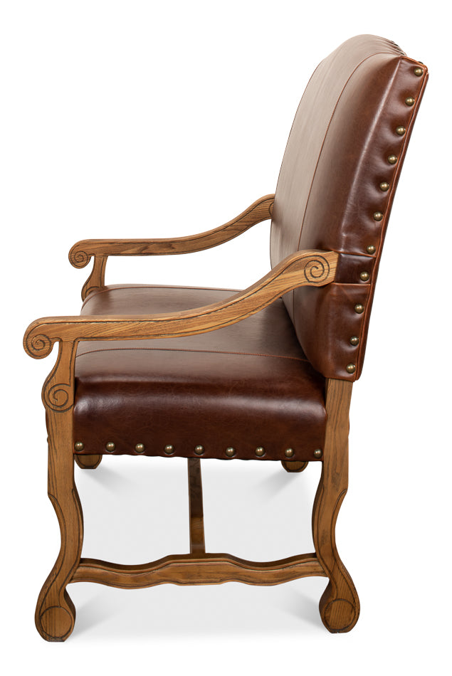 American Home Furniture | Sarreid - Italian Leather Settee