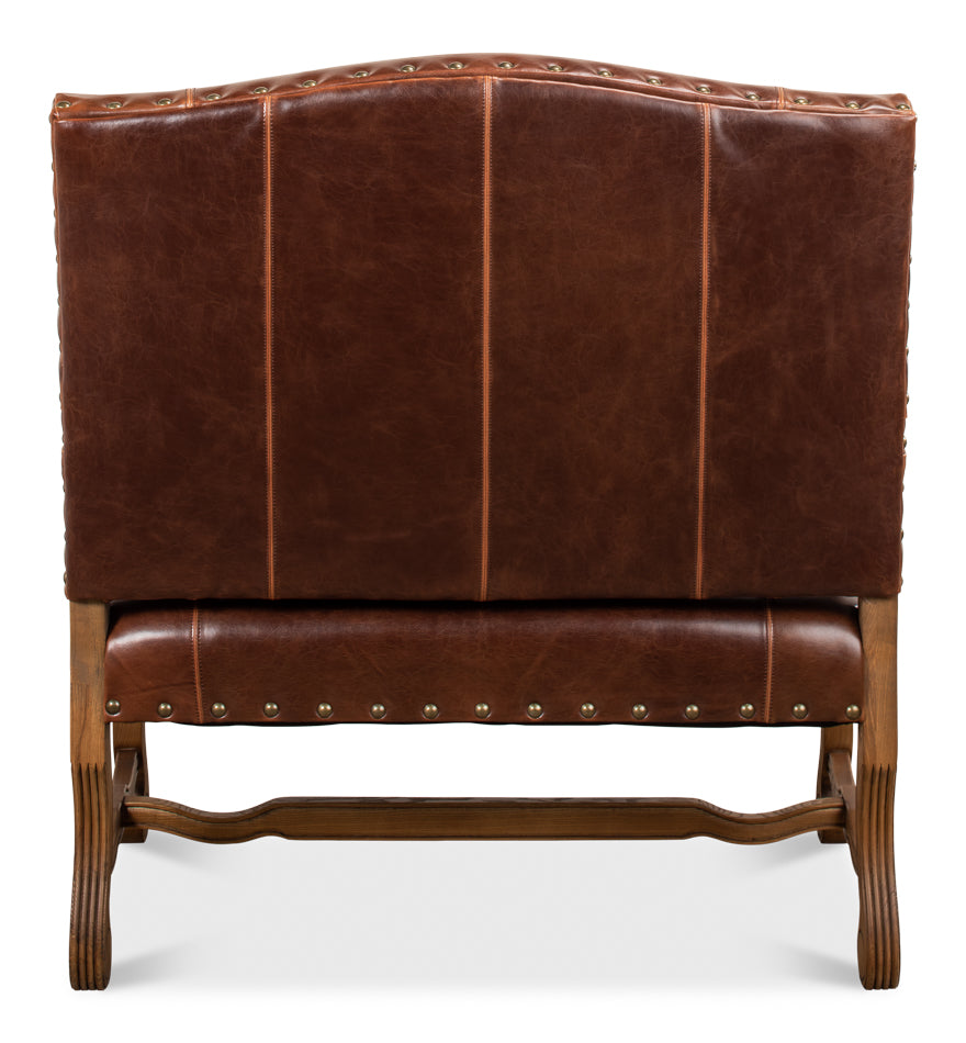 American Home Furniture | Sarreid - Italian Leather Settee