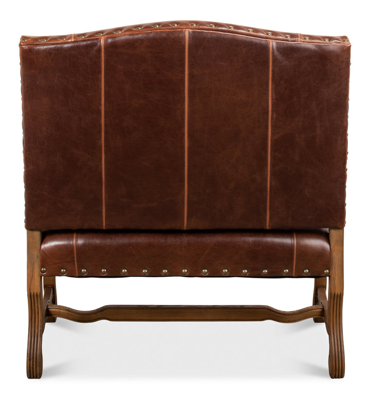 American Home Furniture | Sarreid - Italian Leather Settee