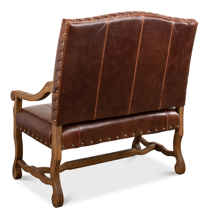 American Home Furniture | Sarreid - Italian Leather Settee