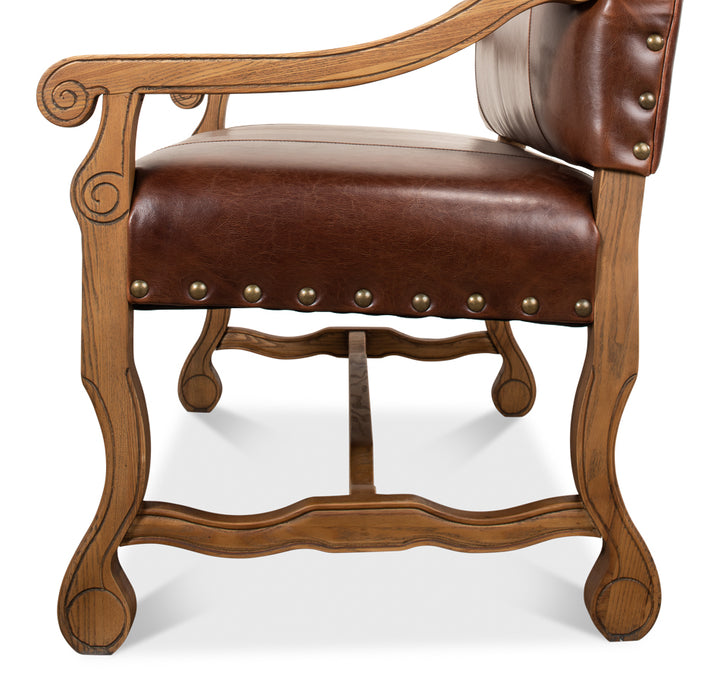 American Home Furniture | Sarreid - Italian Leather Settee