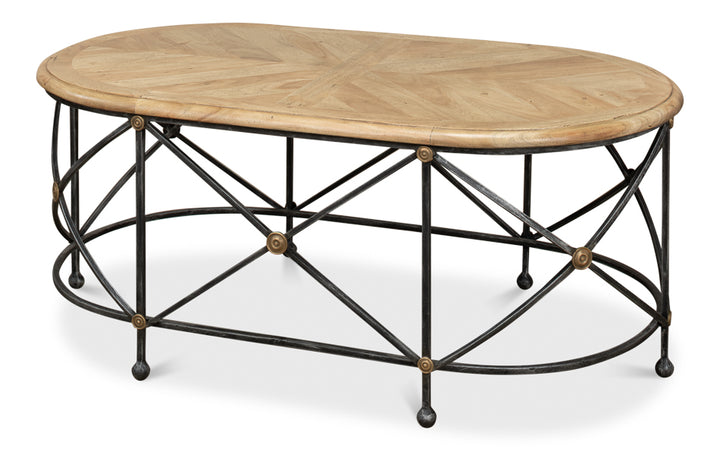 American Home Furniture | Sarreid - Drum & Fife Oval Coffee Table