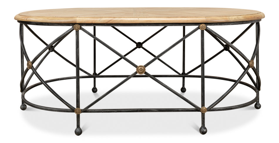 American Home Furniture | Sarreid - Drum & Fife Oval Coffee Table