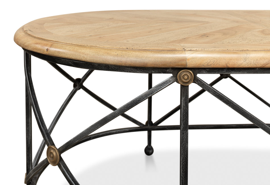 American Home Furniture | Sarreid - Drum & Fife Oval Coffee Table