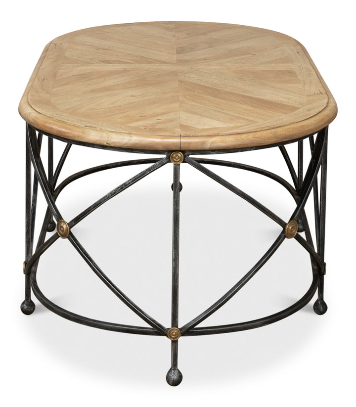 American Home Furniture | Sarreid - Drum & Fife Oval Coffee Table