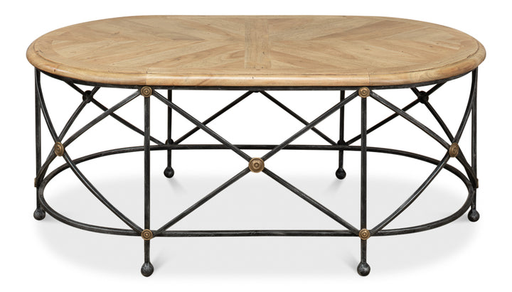 American Home Furniture | Sarreid - Drum & Fife Oval Coffee Table