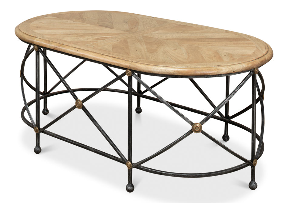 American Home Furniture | Sarreid - Drum & Fife Oval Coffee Table