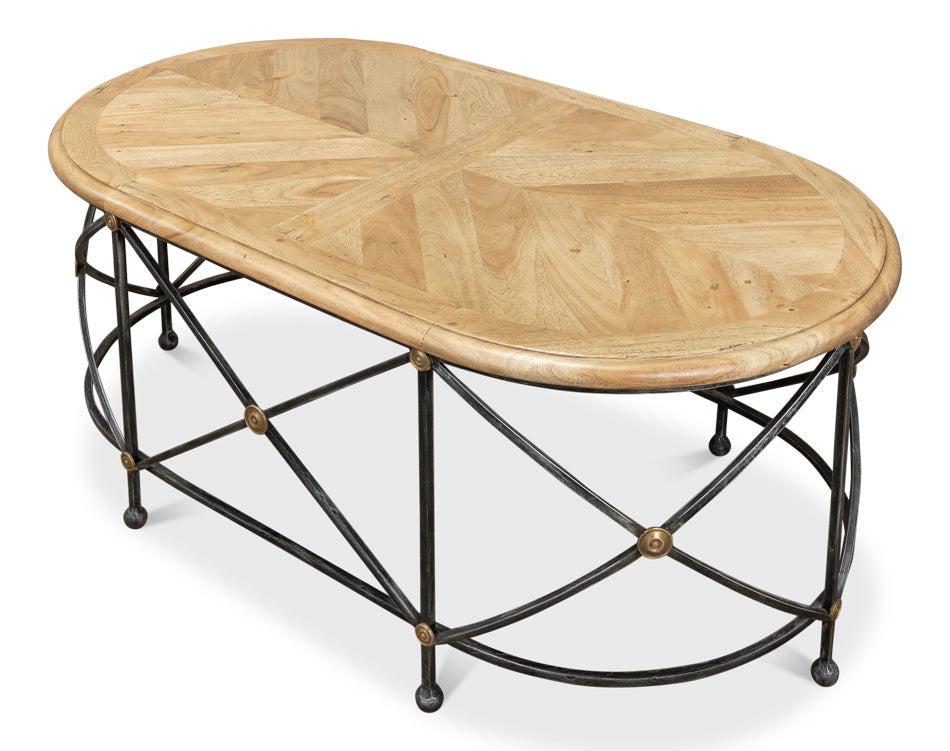 American Home Furniture | Sarreid - Drum & Fife Oval Coffee Table