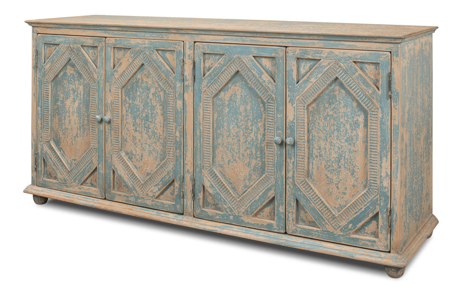 American Home Furniture | Sarreid - Four Diamonds Sideboard - Blue