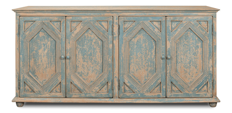 American Home Furniture | Sarreid - Four Diamonds Sideboard - Blue