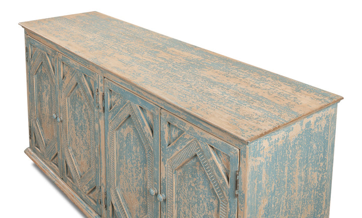 American Home Furniture | Sarreid - Four Diamonds Sideboard - Blue