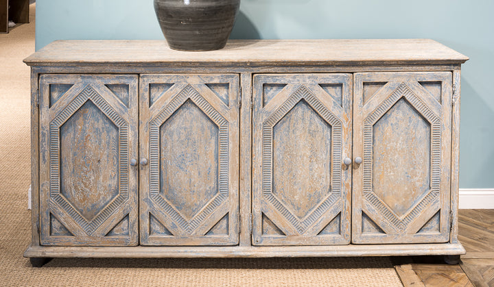 American Home Furniture | Sarreid - Four Diamonds Sideboard - Blue