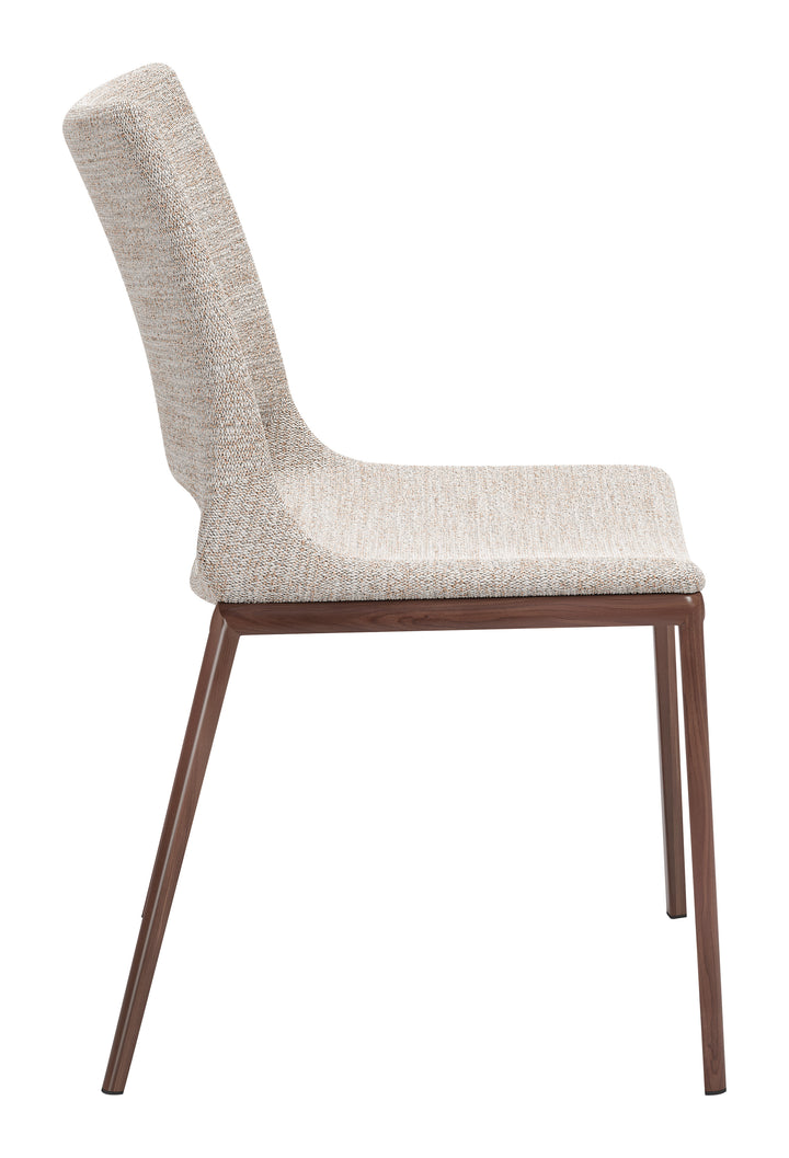Ace Dining Chair (Set of 2) Beige & Walnut - VIV101282