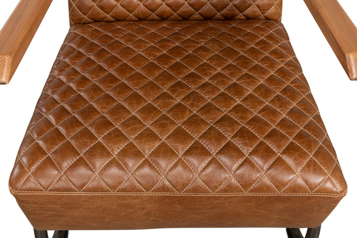 American Home Furniture | Sarreid - Beverly Hills Chair - Cuba Brown Leather 