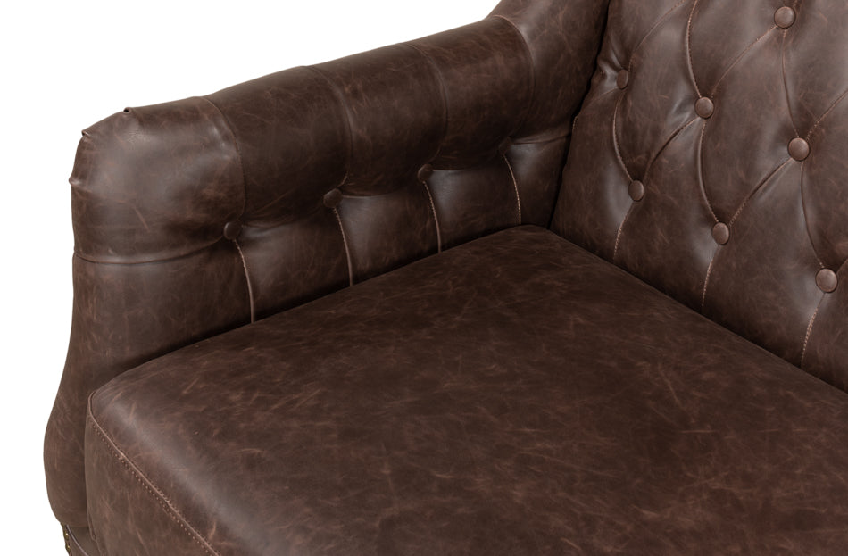 American Home Furniture | Sarreid - Brooks Leather Tufted 2 Seat Sofa