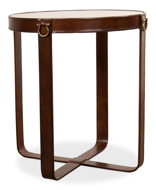 Sarreid Leather Harness Table ACCENT TABLES