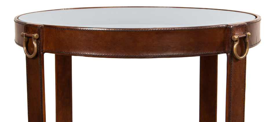 American Home Furniture | Sarreid - Leather Harness Table