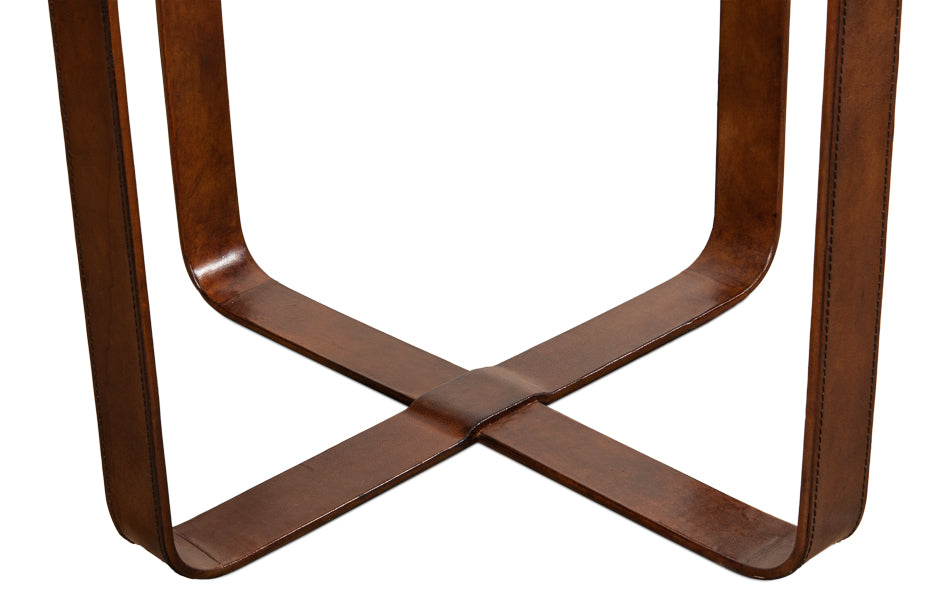 American Home Furniture | Sarreid - Leather Harness Table