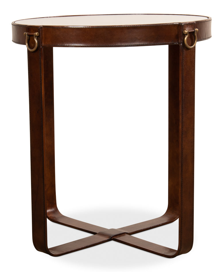 American Home Furniture | Sarreid - Leather Harness Table