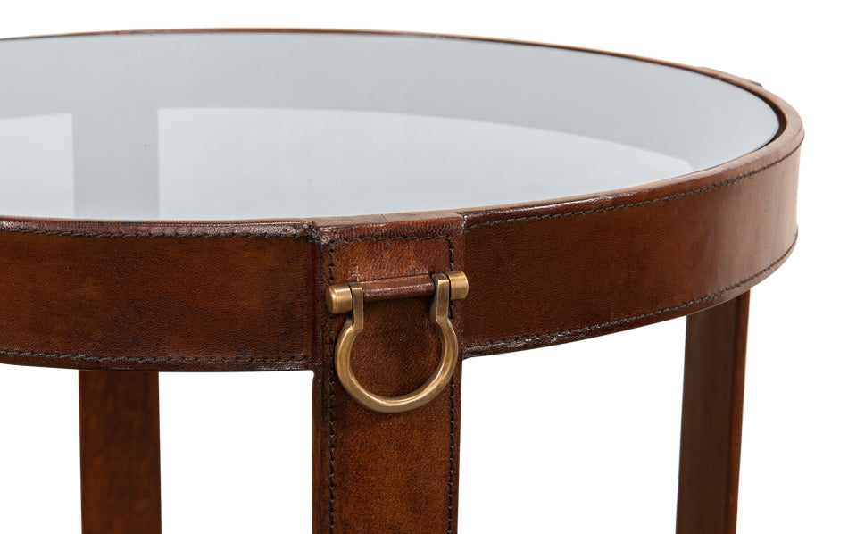 American Home Furniture | Sarreid - Leather Harness Table