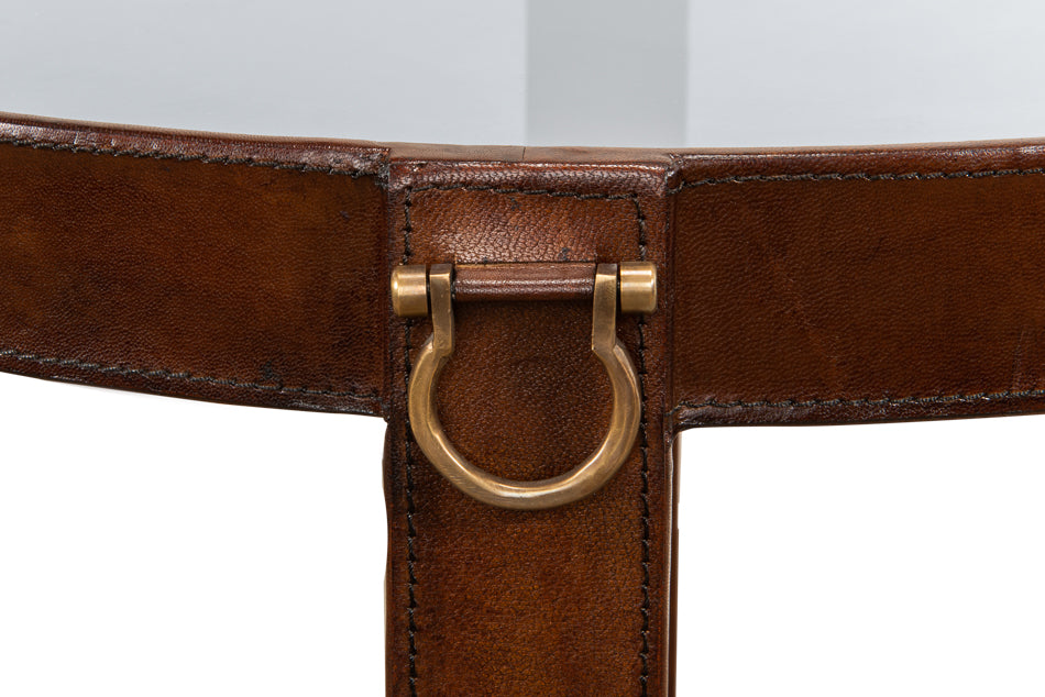 American Home Furniture | Sarreid - Leather Harness Table