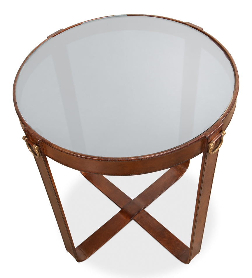 American Home Furniture | Sarreid - Leather Harness Table