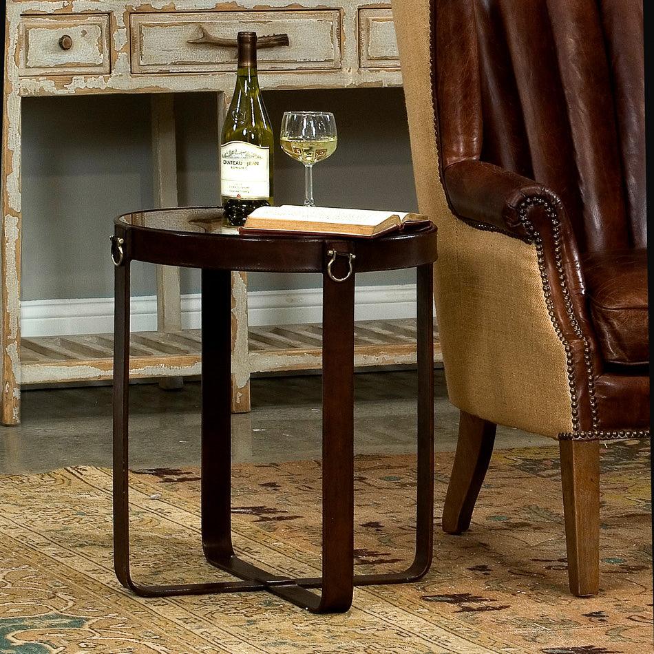 Sarreid Leather Harness Table ACCENT TABLES
