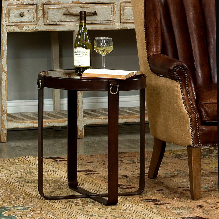 American Home Furniture | Sarreid - Leather Harness Table