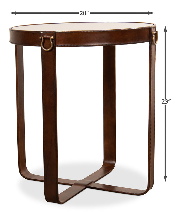 American Home Furniture | Sarreid - Leather Harness Table