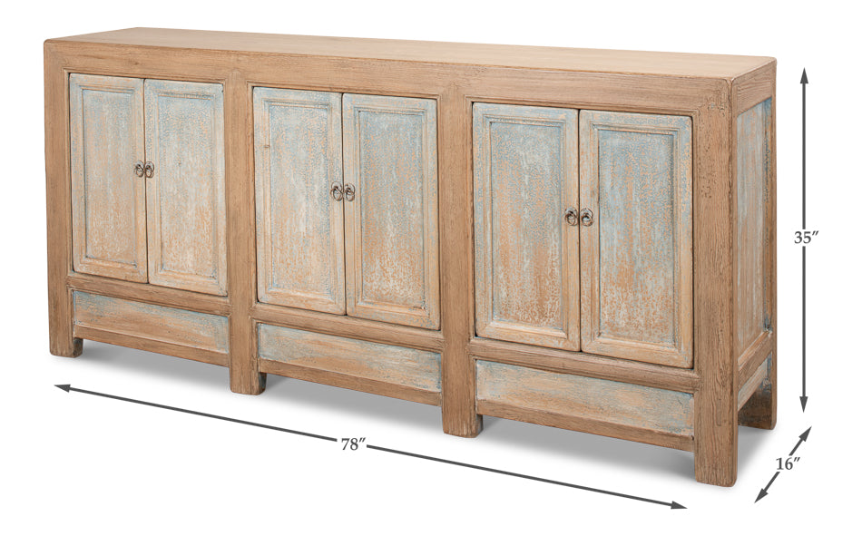 American Home Furniture | Sarreid - Gansu Sideboard - 6 Door - Pine