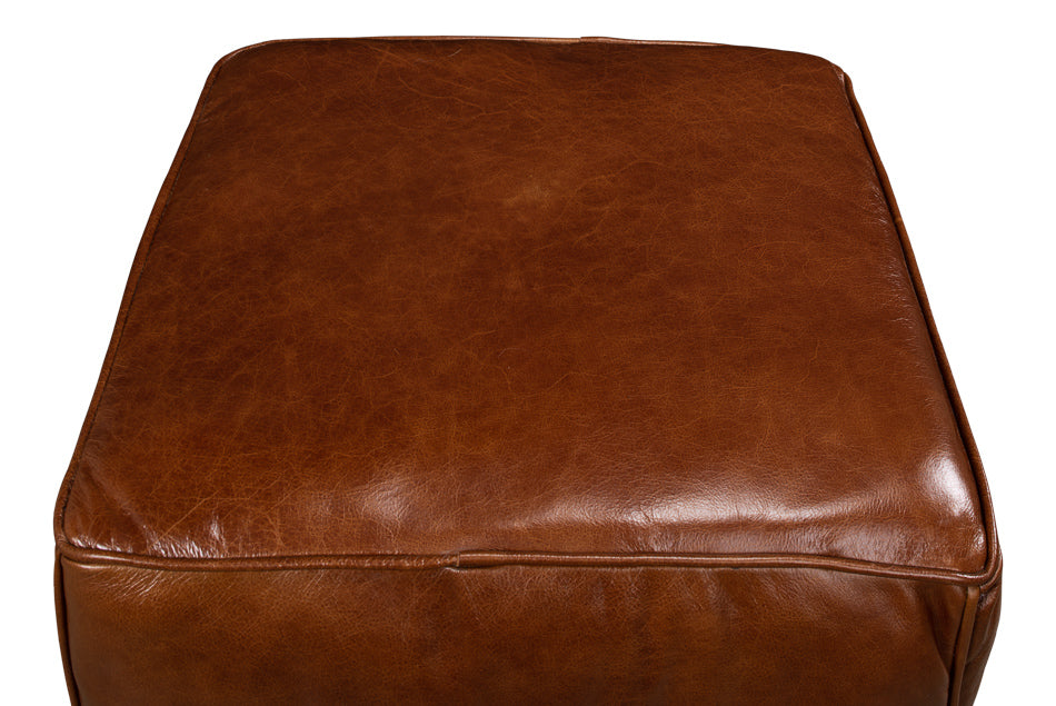 American Home Furniture | Sarreid - Leather Sitting Cube