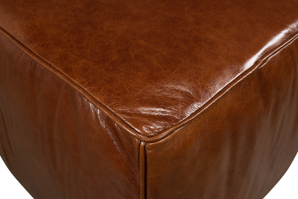 American Home Furniture | Sarreid - Leather Sitting Cube