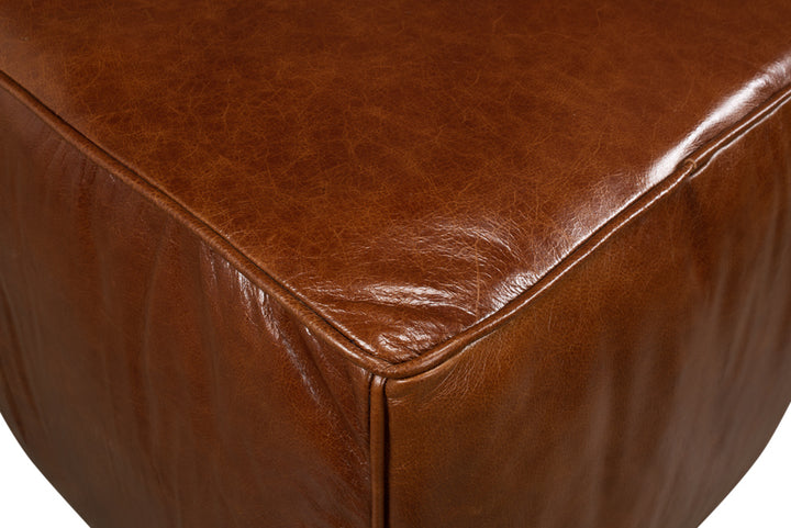 American Home Furniture | Sarreid - Leather Sitting Cube