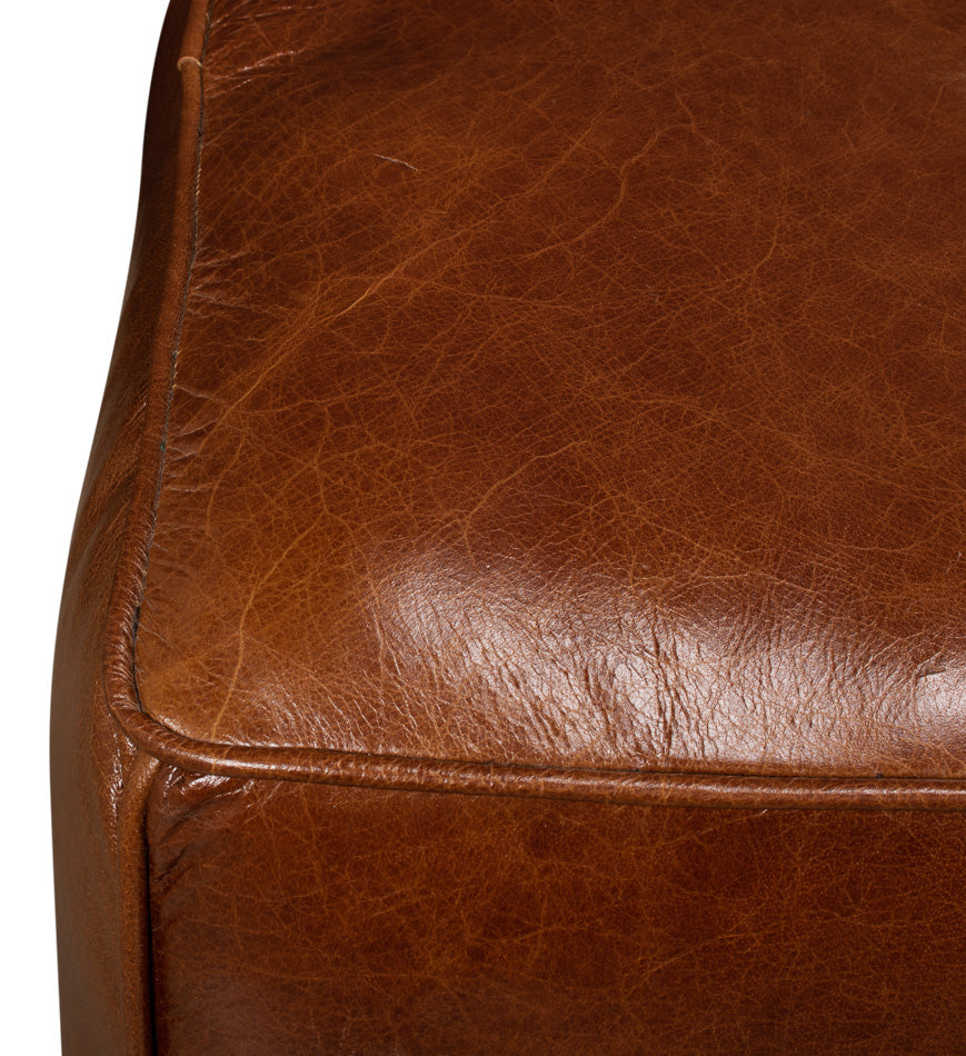 American Home Furniture | Sarreid - Leather Sitting Cube