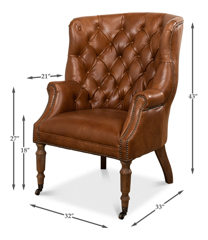 American Home Furniture | Sarreid - Welsh Leather Chair
