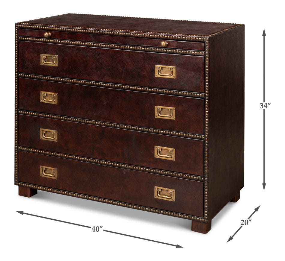 American Home Furniture | Sarreid - Studded Gentleman's Chest