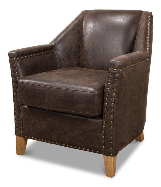 Sarreid Granville Leather Chair ACCENT + LOUNGE CHAIRS