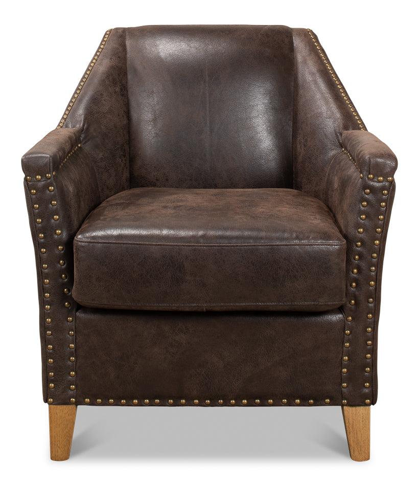 Sarreid Granville Leather Chair ACCENT + LOUNGE CHAIRS