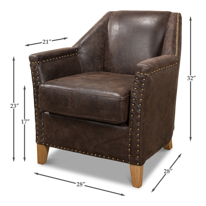 American Home Furniture | Sarreid - Granville Leather Chair