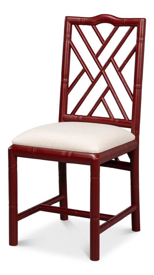 American Home Furniture | Sarreid - Brighton Bamboo Side Chair - Burgundy - Set of 2