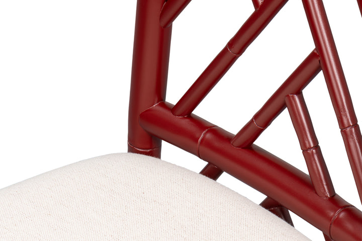 American Home Furniture | Sarreid - Brighton Bamboo Side Chair - Burgundy - Set of 2