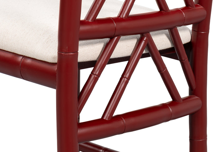 American Home Furniture | Sarreid - Brighton Bamboo Side Chair - Burgundy - Set of 2