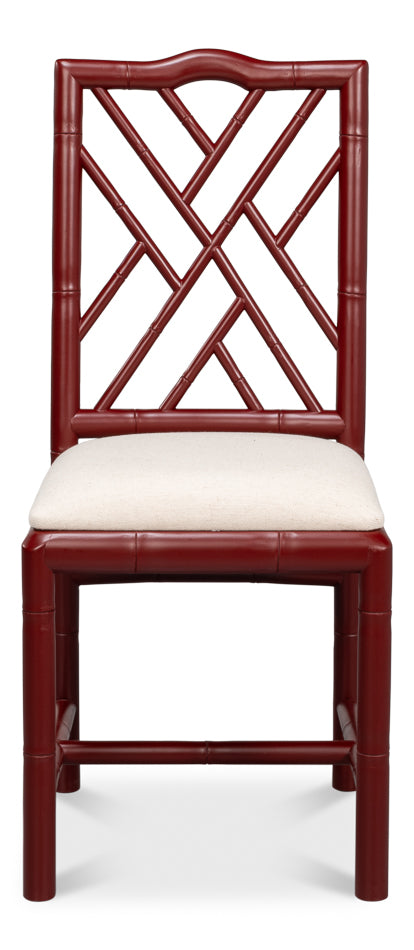 American Home Furniture | Sarreid - Brighton Bamboo Side Chair - Burgundy - Set of 2